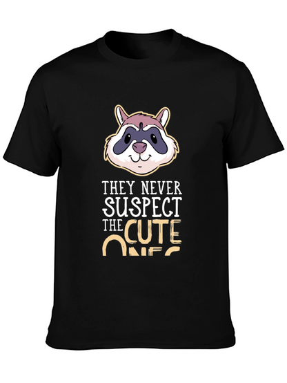 Camiseta Negra con Diseño de Mapache Cute Ones