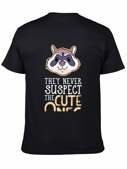 Camiseta Negra con Diseño de Mapache Cute Ones