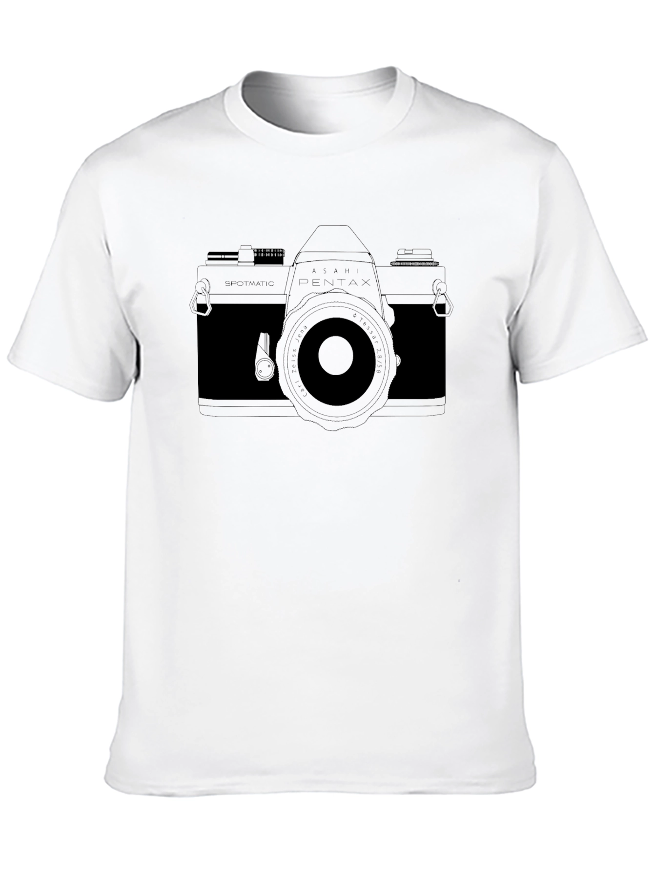 Camiseta Negra con Diseño de Cámara Retro