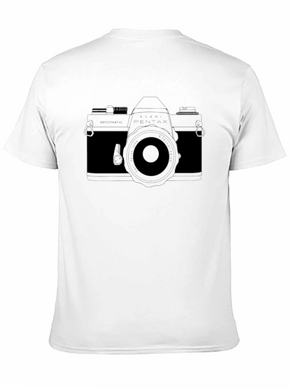 Camiseta Negra con Diseño de Cámara Retro