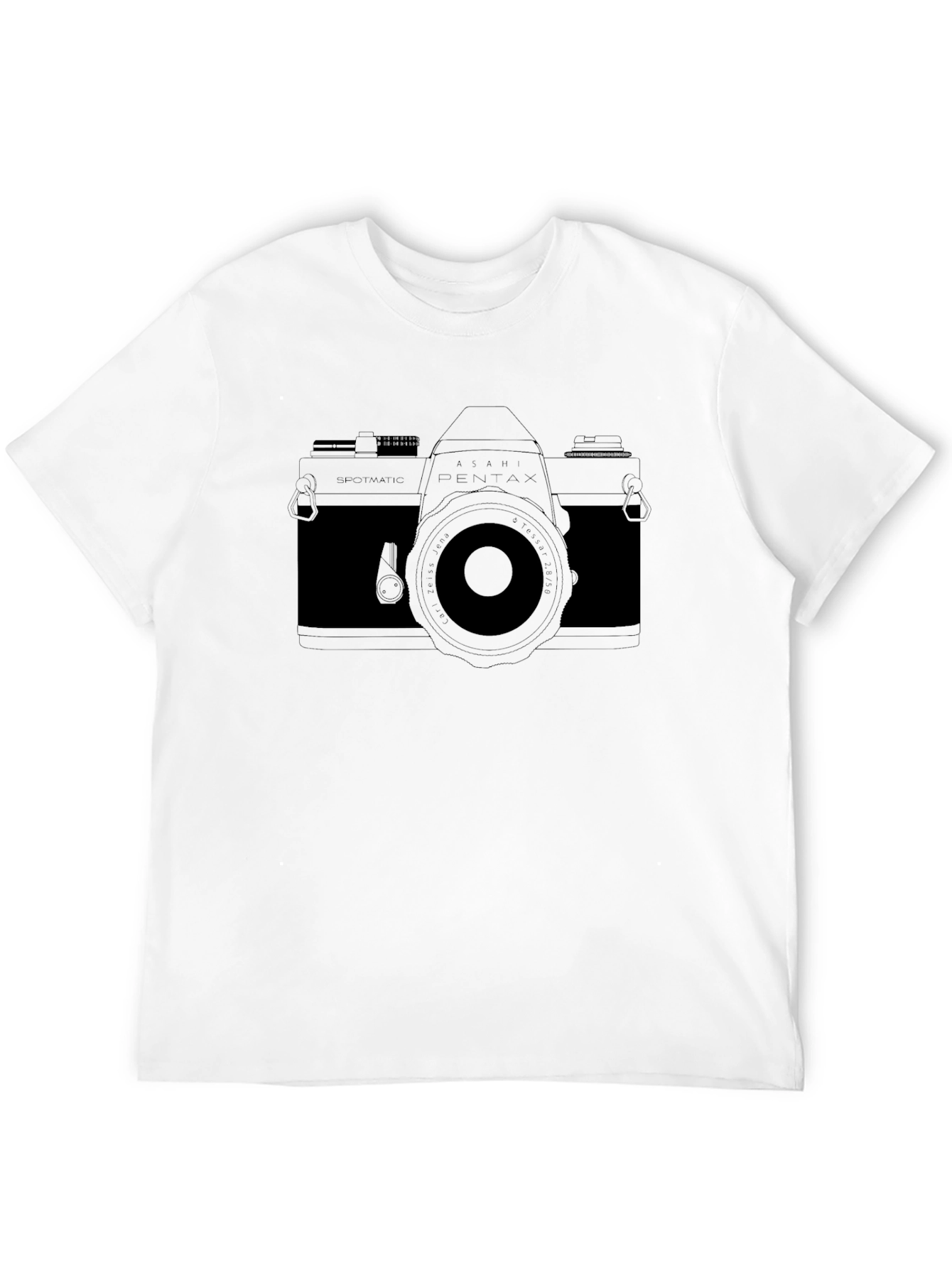 Camiseta Negra con Diseño de Cámara Retro