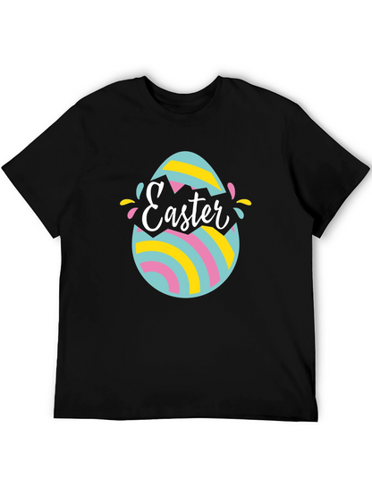 Camiseta Negra con Diseño de Huevo de Pascua