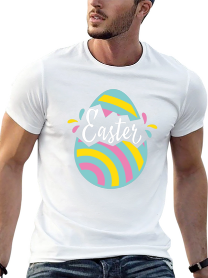 Camiseta Negra con Diseño de Huevo de Pascua