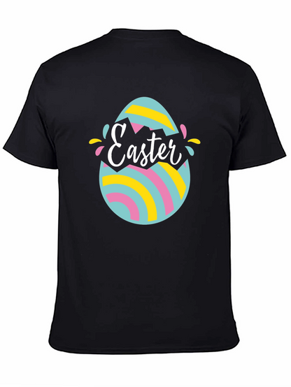 Camiseta Negra con Diseño de Huevo de Pascua