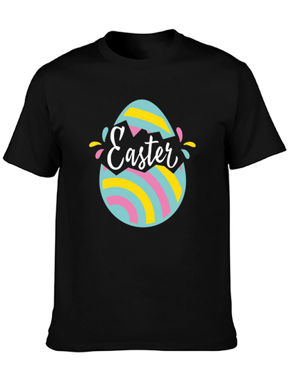 Camiseta Negra con Diseño de Huevo de Pascua