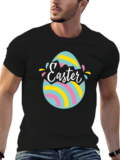Camiseta Negra con Diseño de Huevo de Pascua