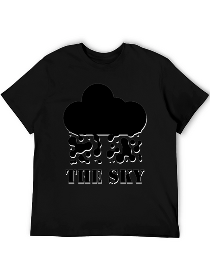 Camiseta Negra The Sky con Estampado de Nube