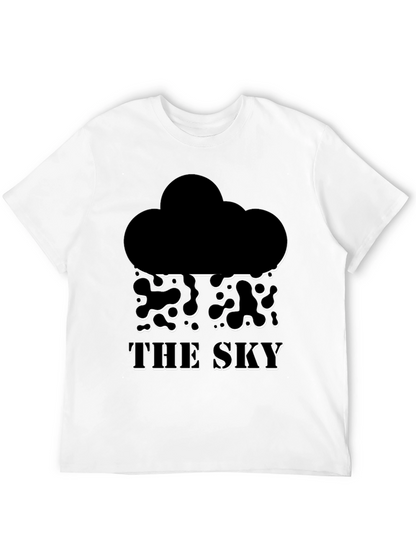 Camiseta Negra The Sky con Estampado de Nube