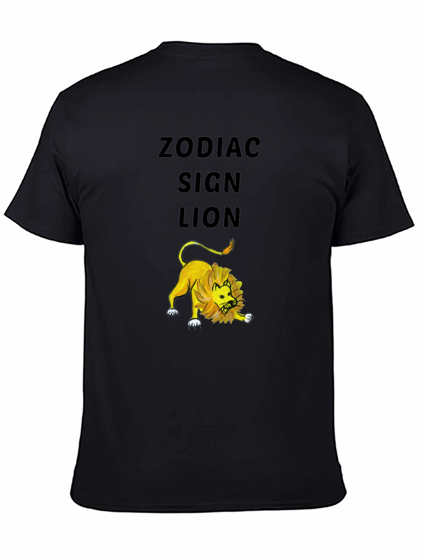 Camiseta Negra Signo Zodiaco Leo Hombre