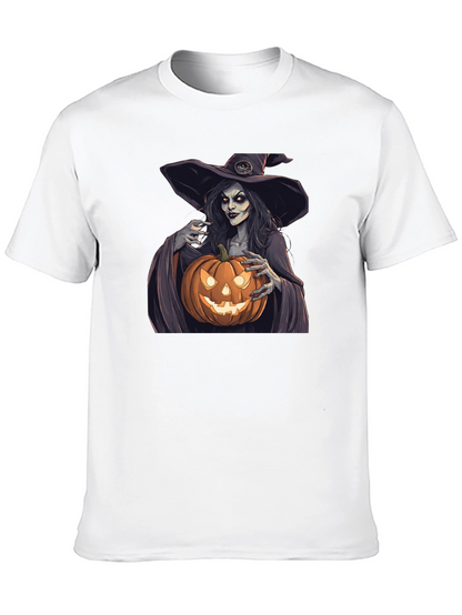 Camiseta Negra Halloween Bruja Calabaza