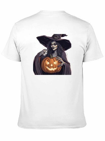 Camiseta Negra Halloween Bruja Calabaza
