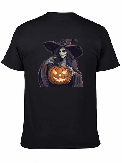 Camiseta Negra Halloween Bruja Calabaza