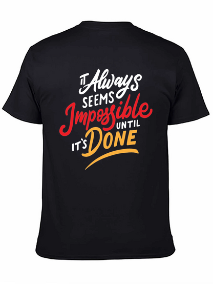 Camiseta Negra Motivacional: Siempre Imposible Hasta Que Se Hace