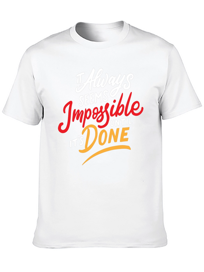 Camiseta Negra Motivacional: Siempre Imposible Hasta Que Se Hace