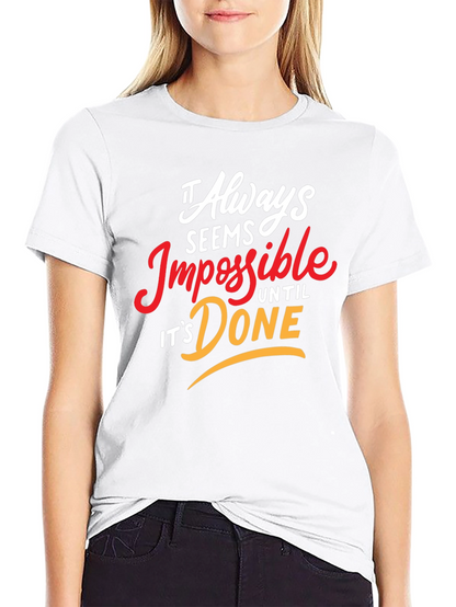 Camiseta Negra Motivacional: Siempre Imposible Hasta Que Se Hace