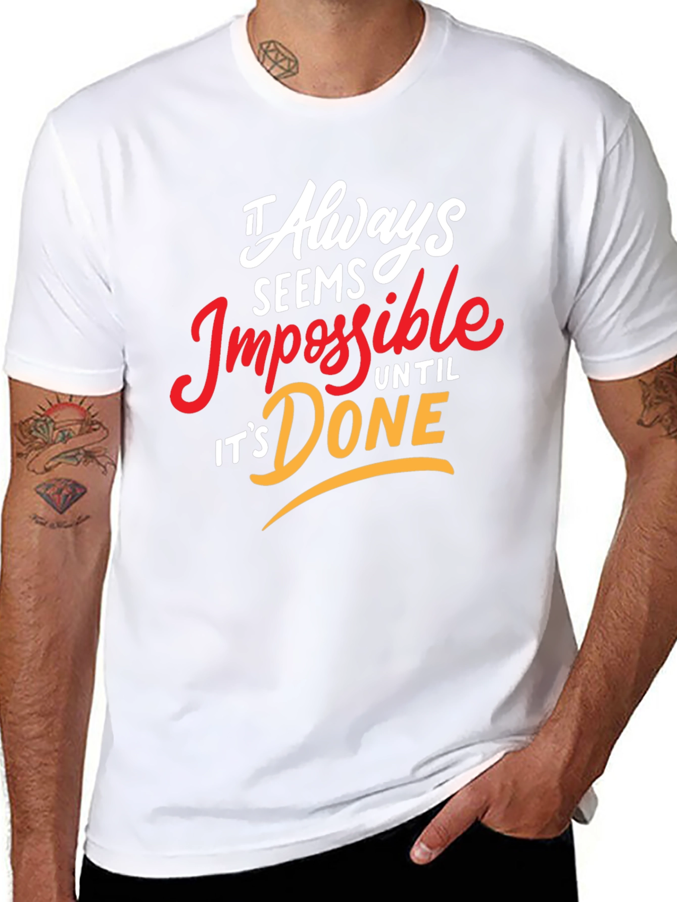 Camiseta Negra Motivacional: Siempre Imposible Hasta Que Se Hace