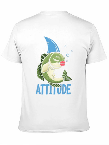 Camiseta Negra Actitud con Diseño de Pez