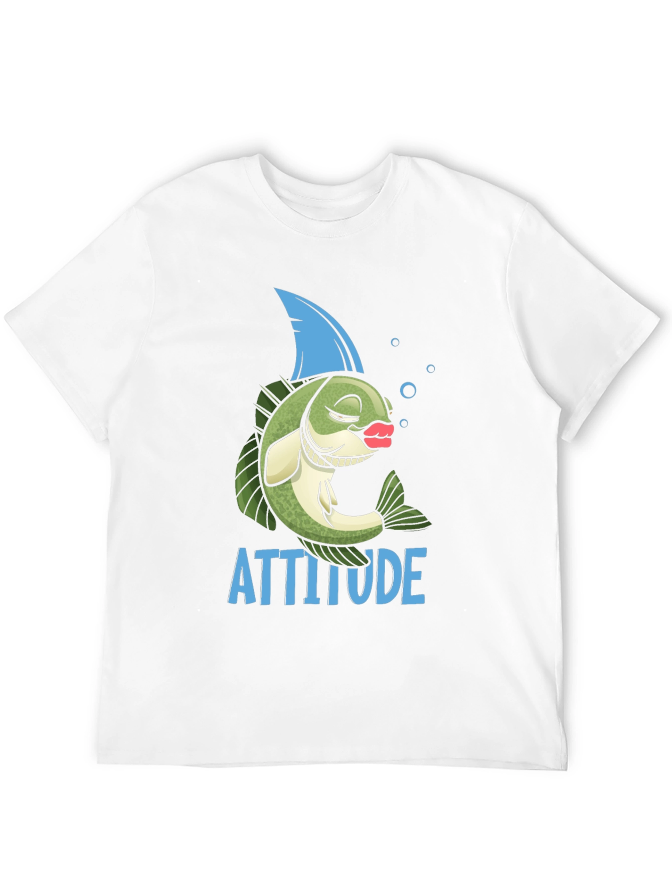 Camiseta Negra Actitud con Diseño de Pez