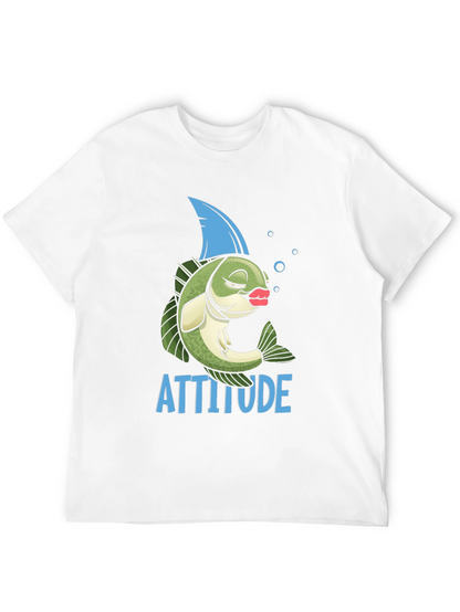 Camiseta Negra Actitud con Diseño de Pez