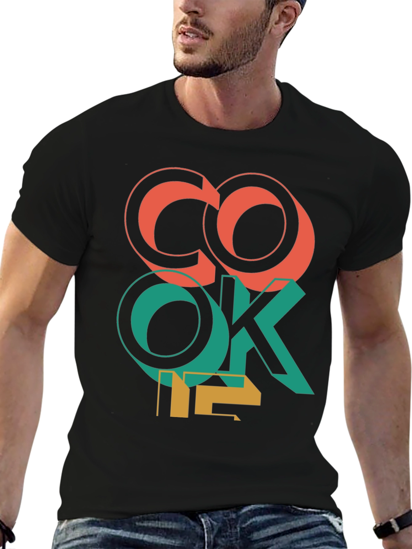 Camiseta Negra con Diseño Gráfico CO OK 12