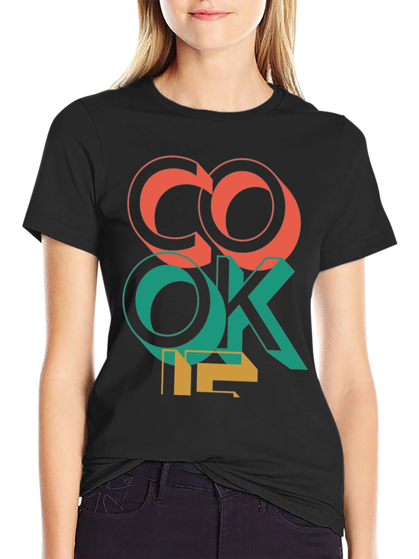 Camiseta Negra con Diseño Gráfico CO OK 12