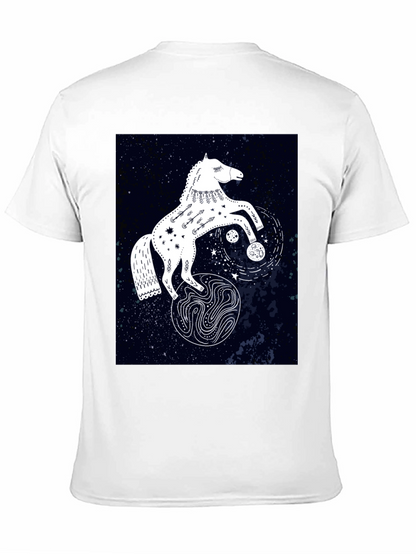Camiseta Negra con Diseño de Caballo Celestial