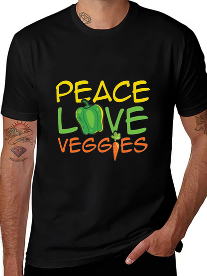Camiseta Negra - Paz Amor Vegetales