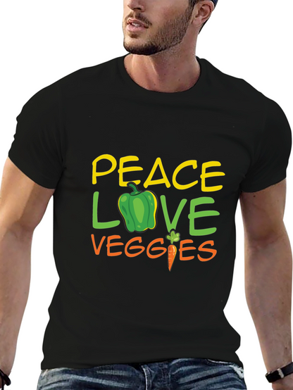 Camiseta Negra - Paz Amor Vegetales