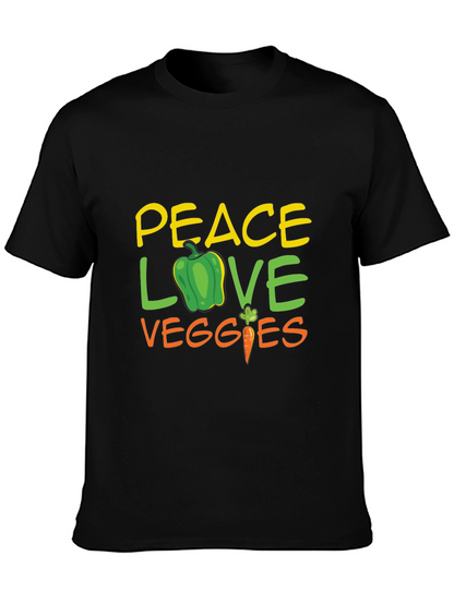 Camiseta Negra - Paz Amor Vegetales
