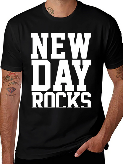 Camiseta Negra New Day Rocks para Hombre