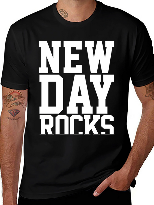 Camiseta Negra New Day Rocks para Hombre