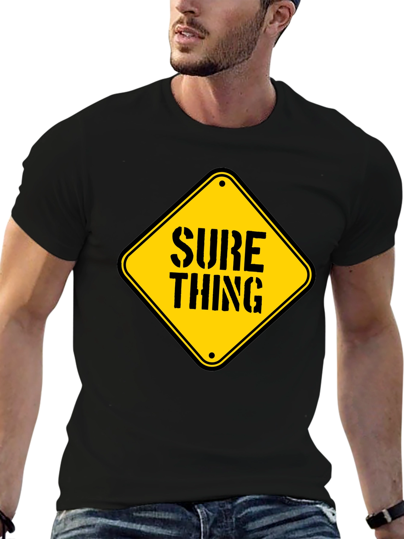 Camiseta Negra con Diseño Sure Thing