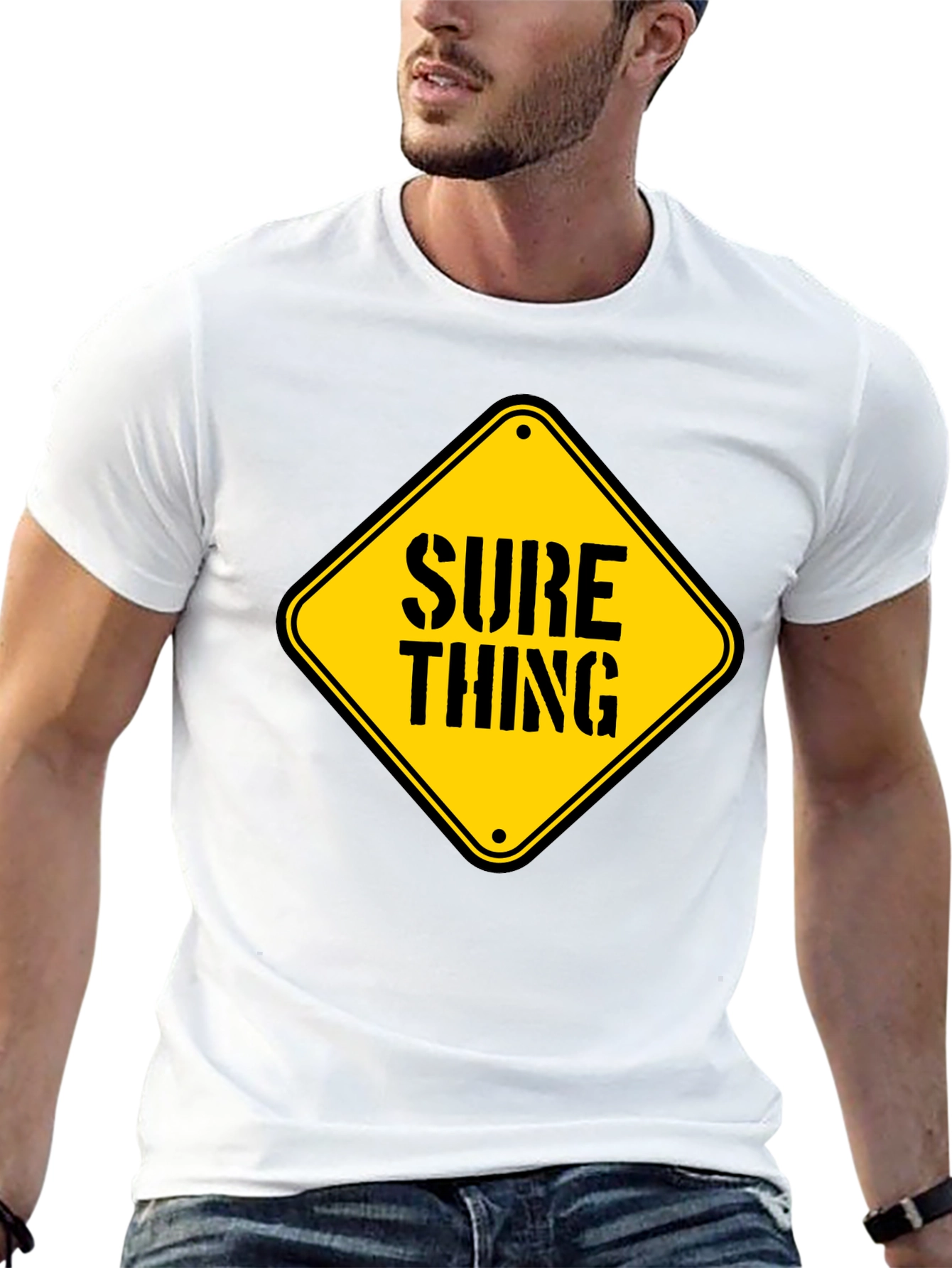 Camiseta Negra con Diseño Sure Thing