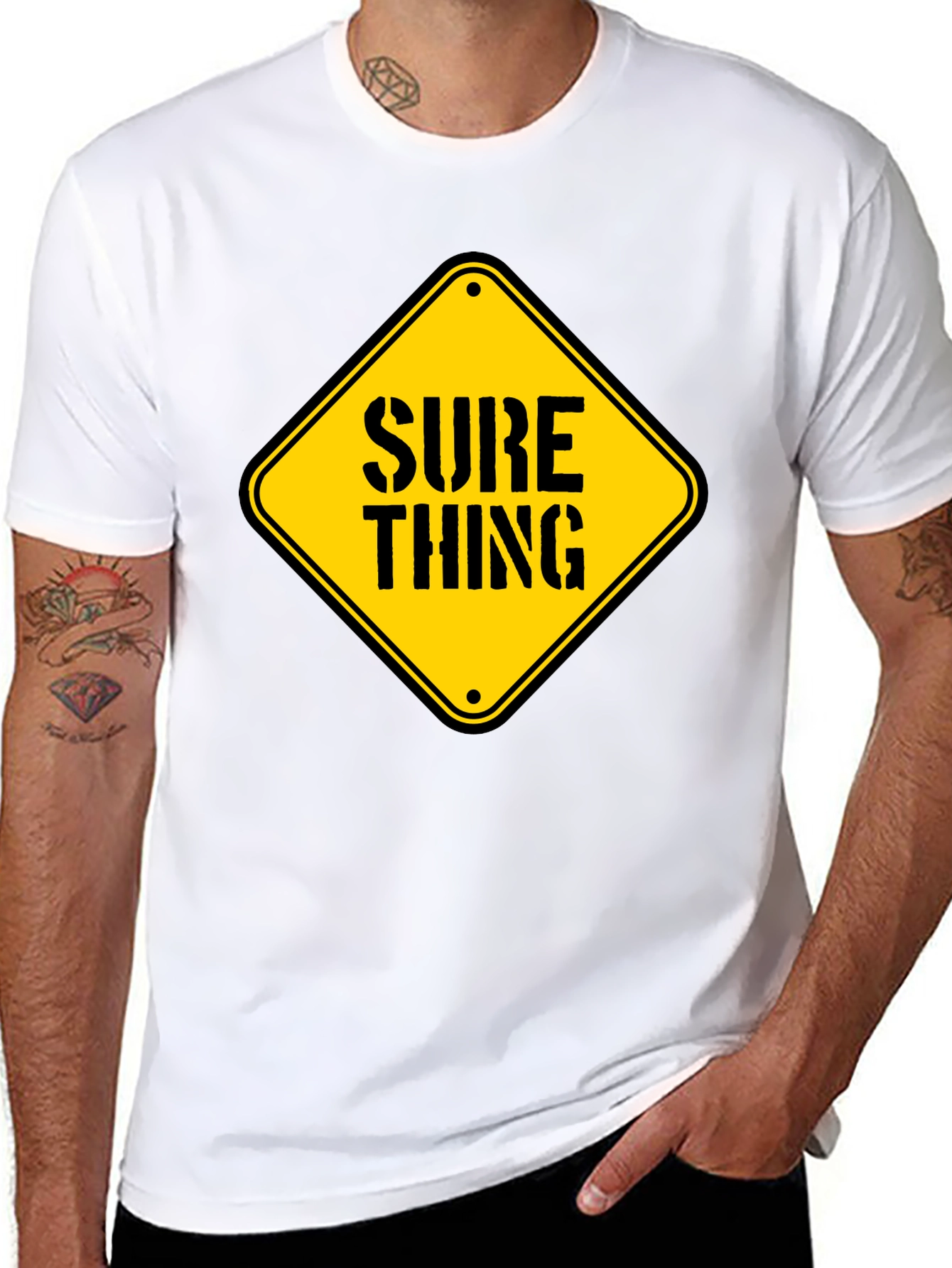 Camiseta Negra con Diseño Sure Thing