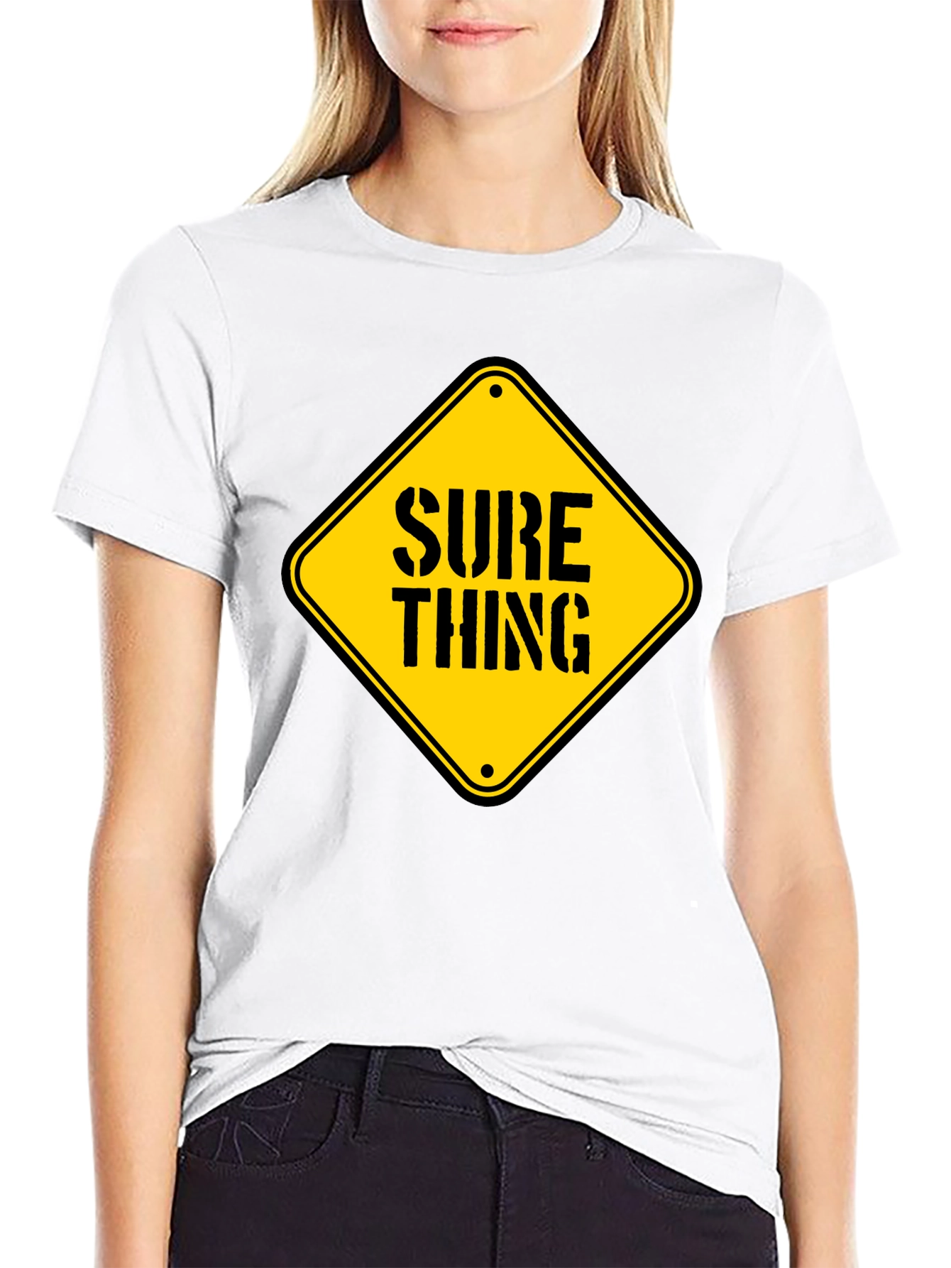 Camiseta Negra con Diseño Sure Thing