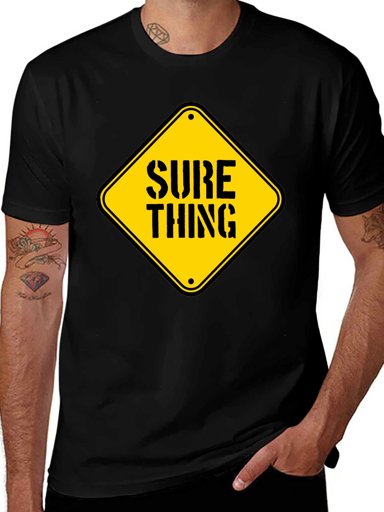 Camiseta Negra con Diseño Sure Thing