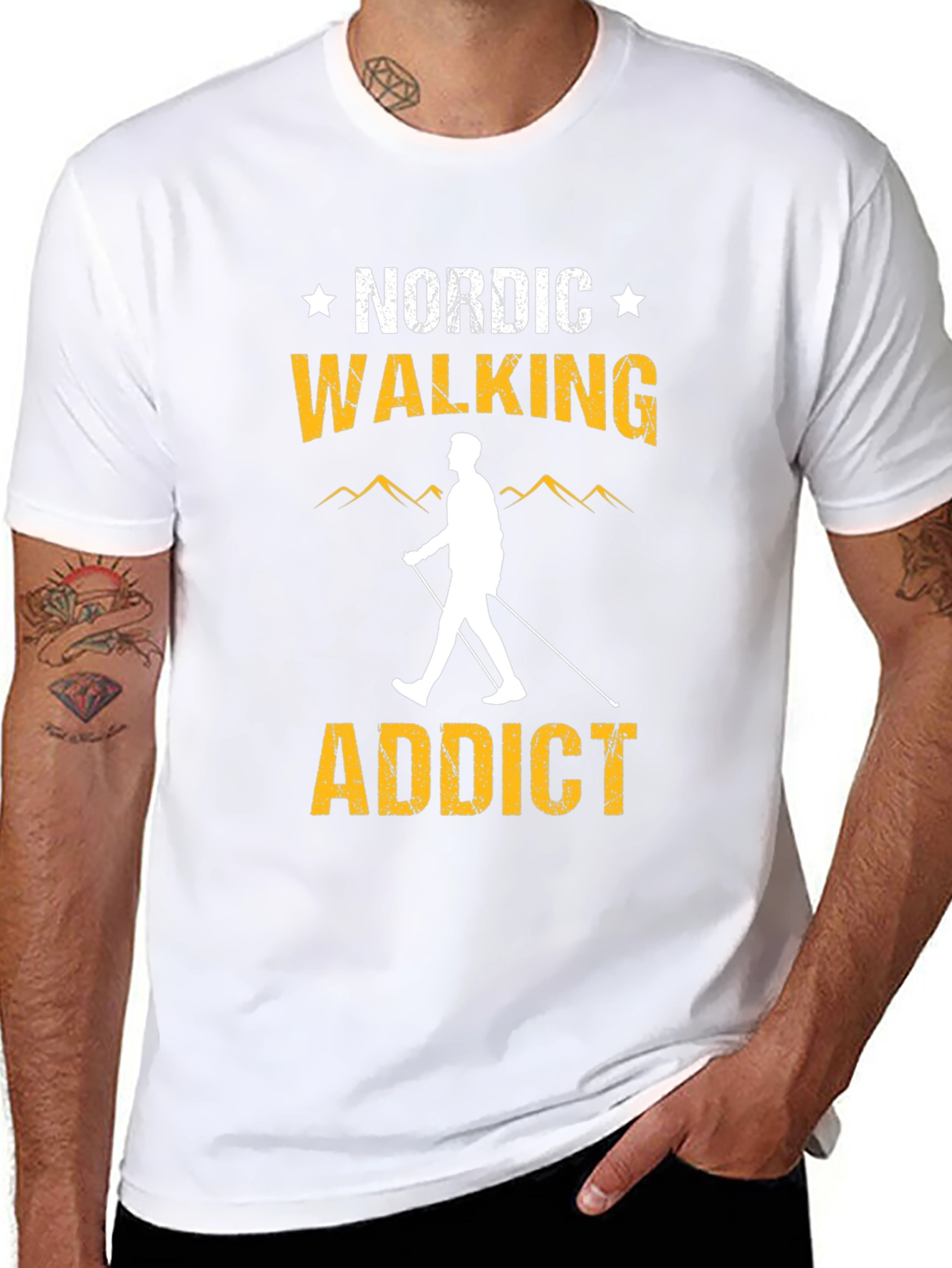 Camiseta Negra Nordic Walking Addict