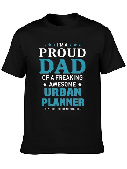 Camiseta Negra: Papá Orgulloso Planificador Urbano