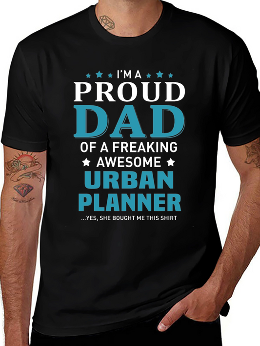 Camiseta Negra: Papá Orgulloso Planificador Urbano