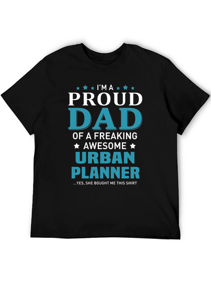 Camiseta Negra: Papá Orgulloso Planificador Urbano