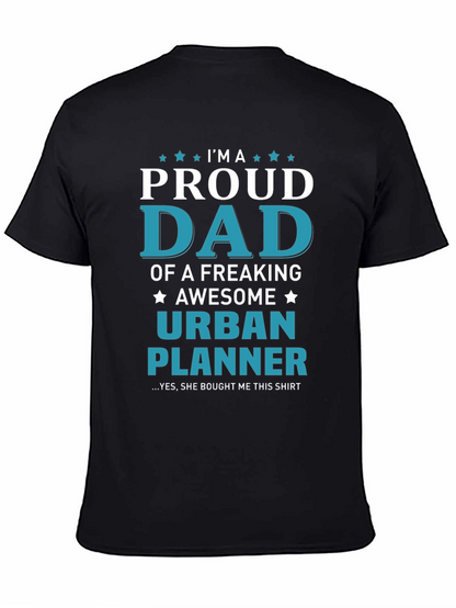 Camiseta Negra: Papá Orgulloso Planificador Urbano