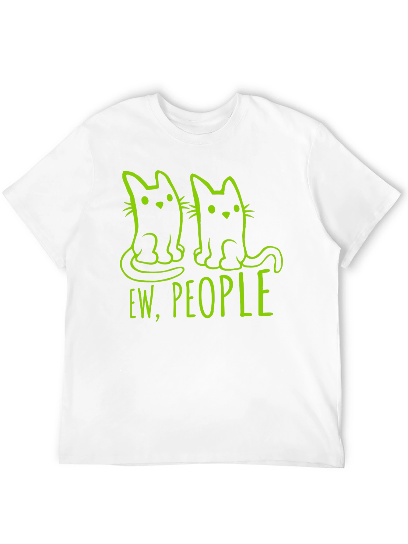 Camiseta Negra con Diseño de Gatos Ew People