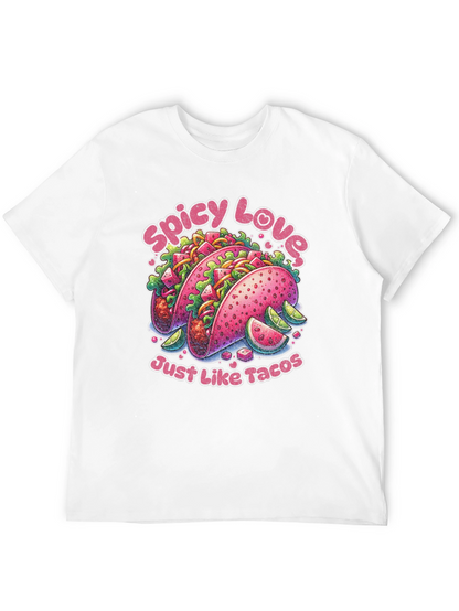 Camiseta Negra Estampada Spicy Love Tacos