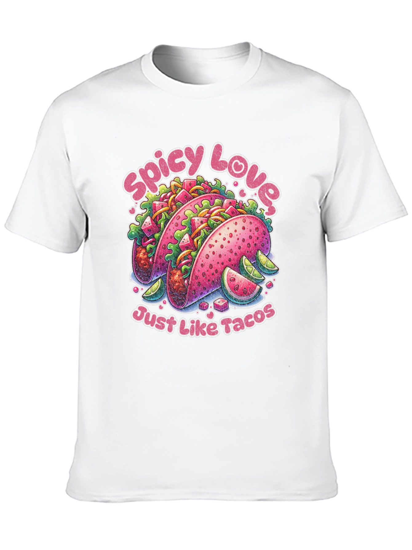 Camiseta Negra Estampada Spicy Love Tacos