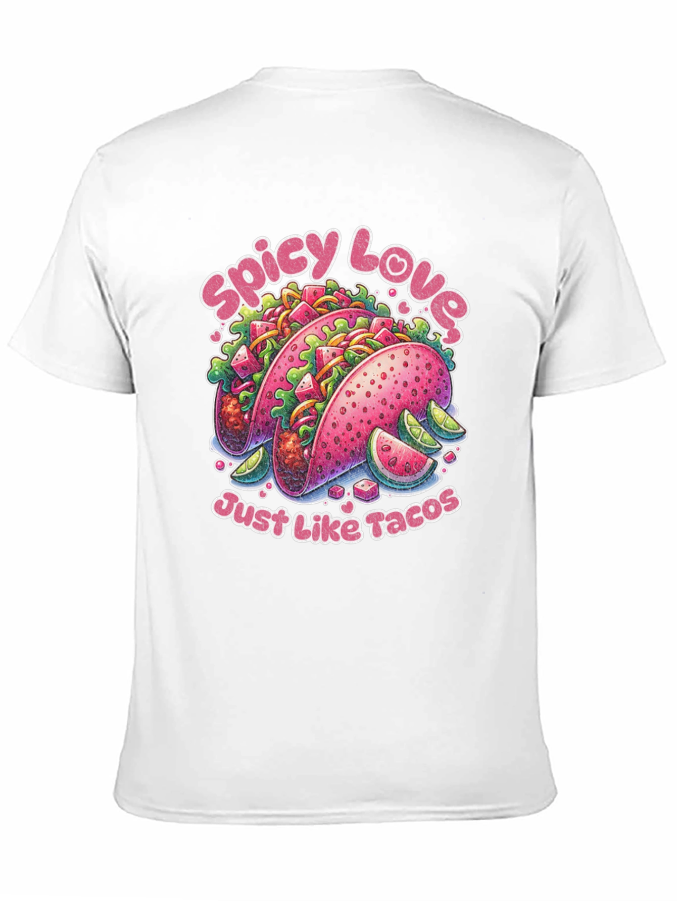 Camiseta Negra Estampada Spicy Love Tacos