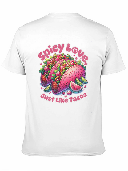 Camiseta Negra Estampada Spicy Love Tacos