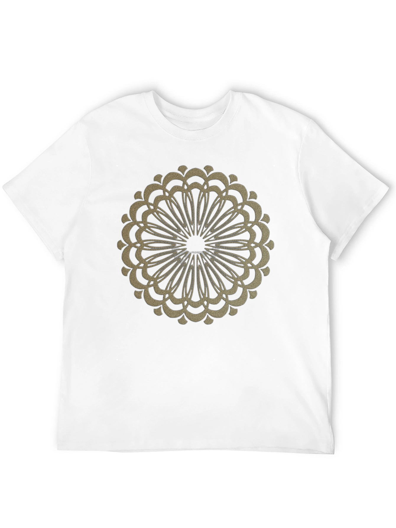 Camiseta Negra con Diseño Mandala Dorado