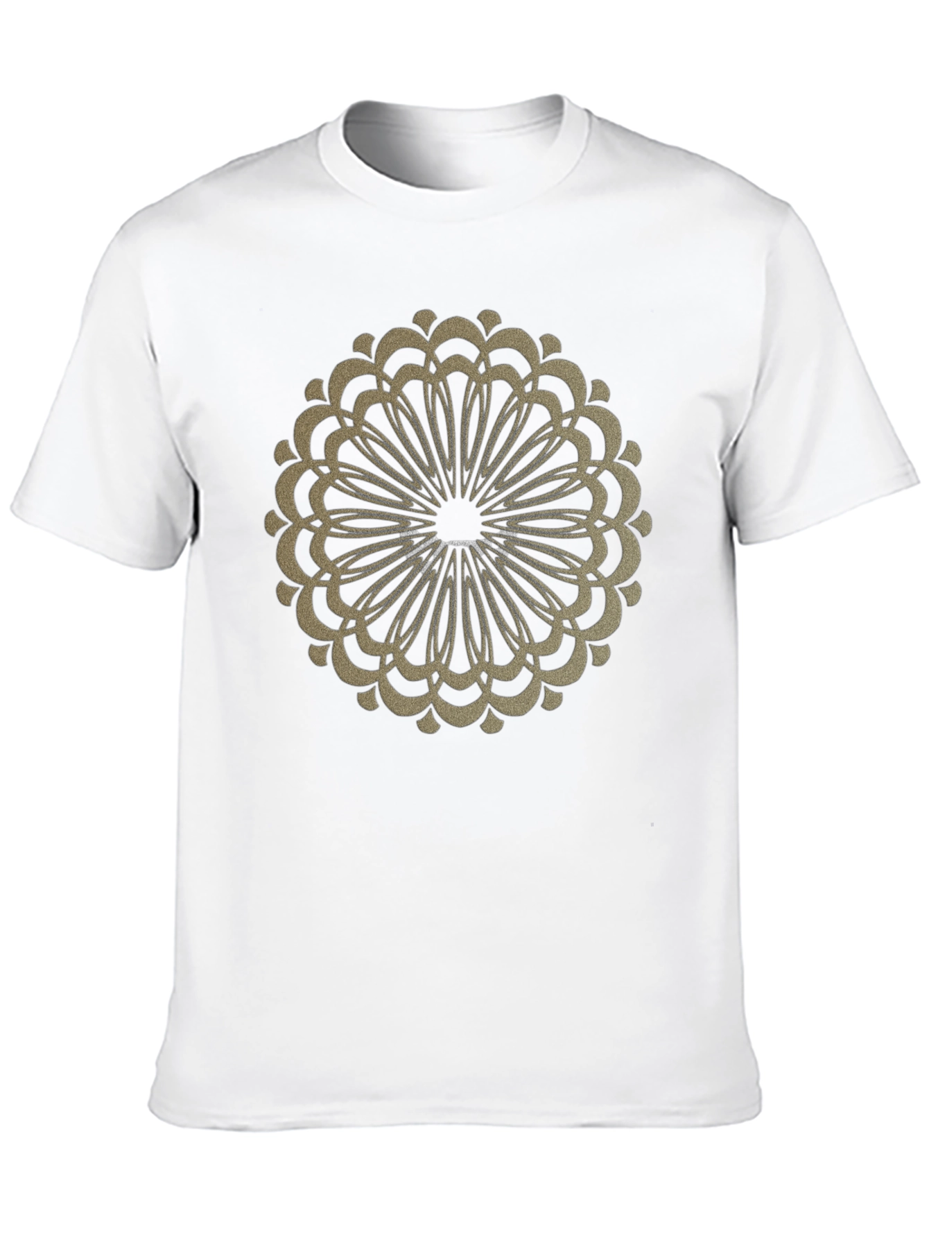 Camiseta Negra con Diseño Mandala Dorado