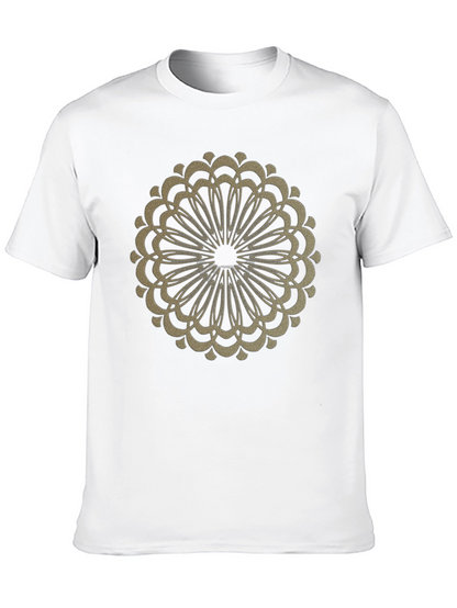 Camiseta Negra con Diseño Mandala Dorado