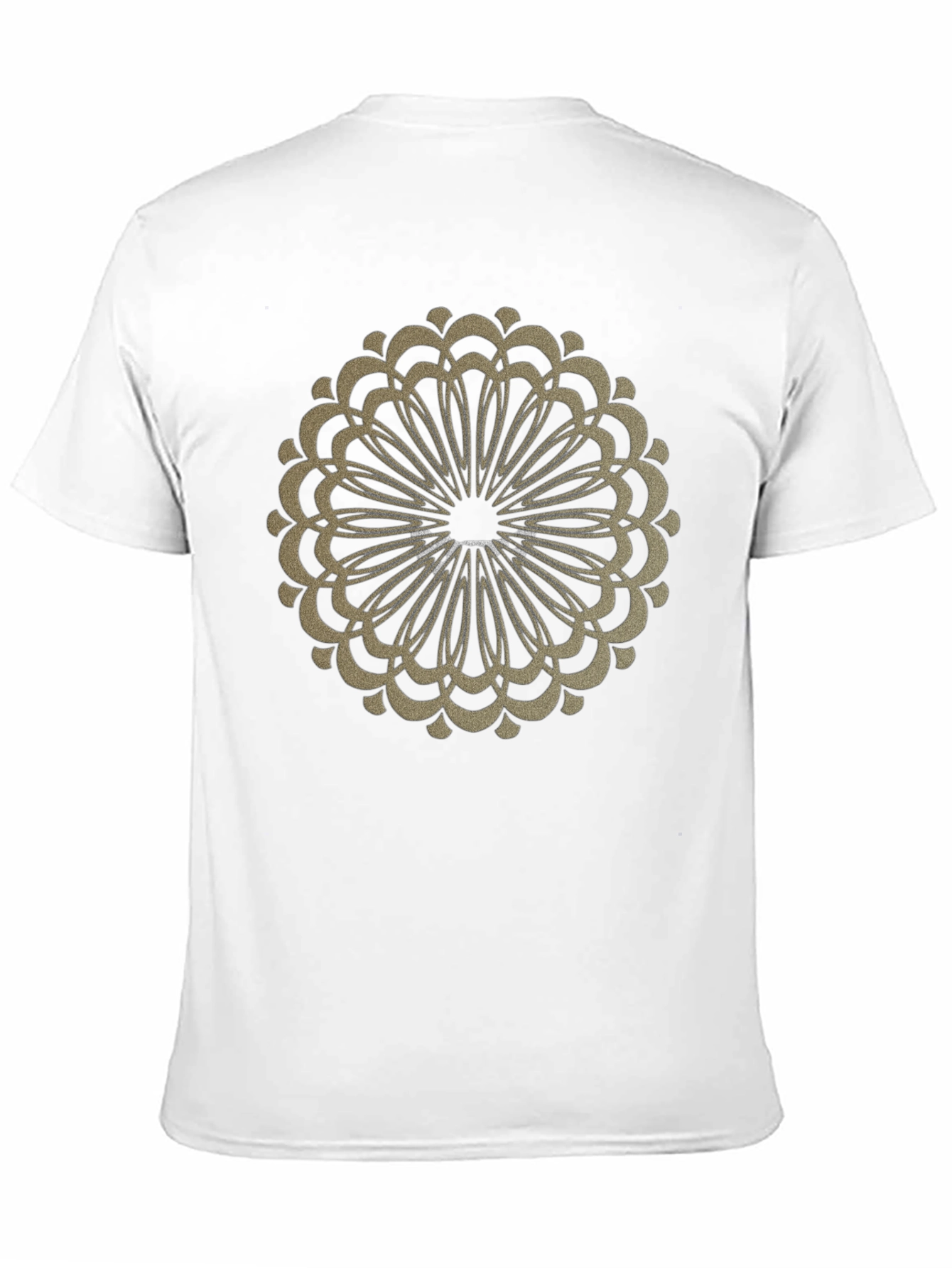 Camiseta Negra con Diseño Mandala Dorado